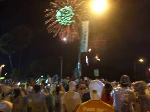 Fireworks to start the race