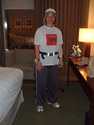 me in my hotel room, ready for the race