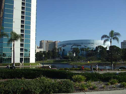 running past the convention center