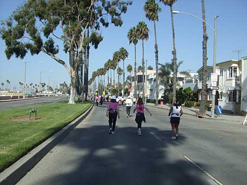 running through the city